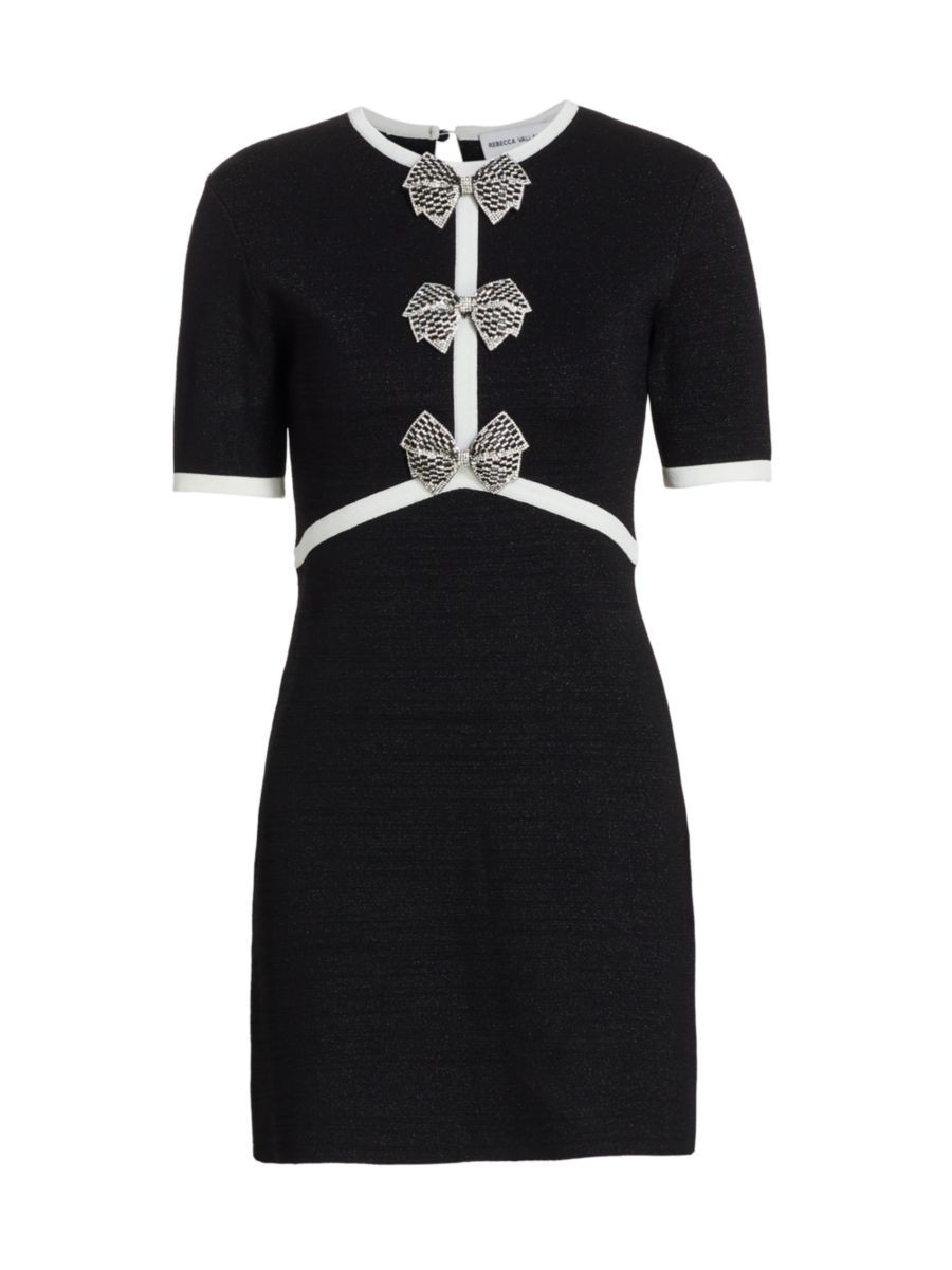 Ella Bow-Embellished Minidress | Holiday Party Dress #LTKHoliday #LTKparties | Saks Fifth Avenue