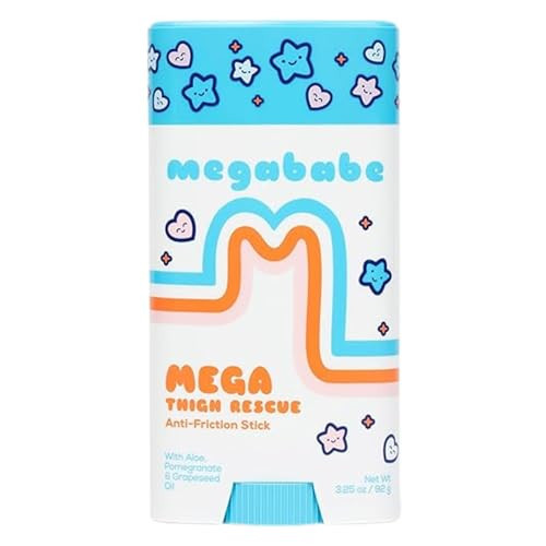 Megababe Mega Thigh Rescue | Jumbo Size Anti-Chafe Stick | Prevents Skin Chafe & Irritation | Thighs, arms, Bra-Lines & More | Spring Break Essentials | 3.25oz (Pack of 1) | Amazon (US)