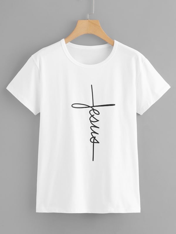 Plus Letter Print Tee | SHEIN