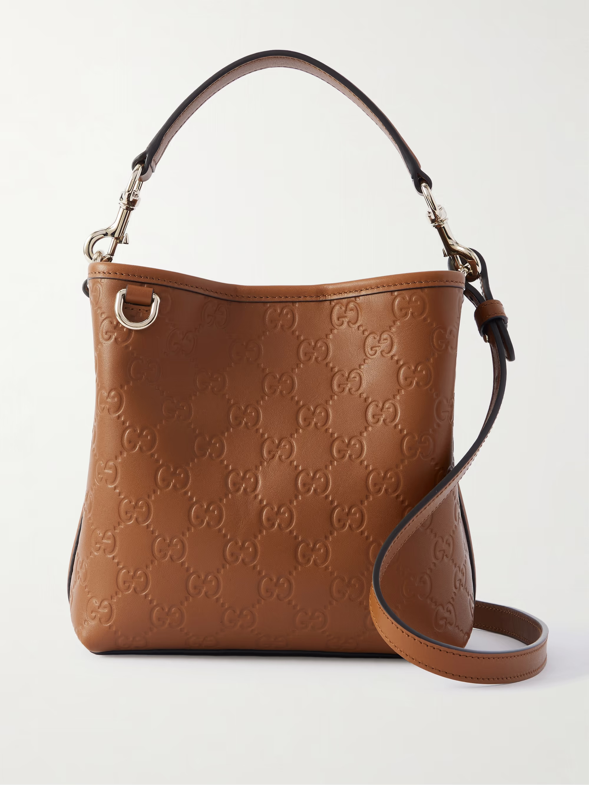 GG Emblem debossed leather tote | NET-A-PORTER (UK & EU)