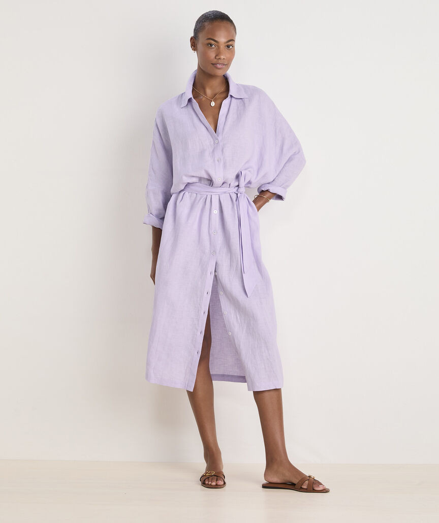 Linen Maxi Cover-Up Shirtdress | vineyard vines