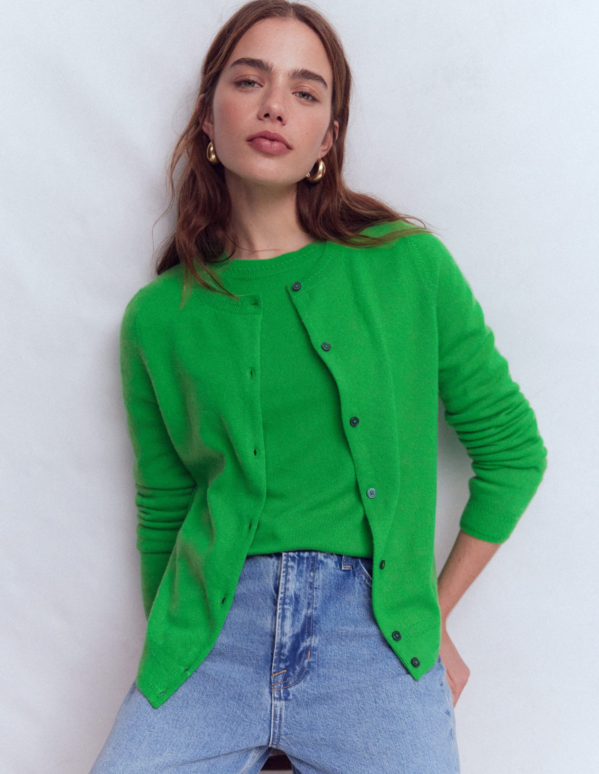 Eva Cashmere Crew Cardigan
                    
                      
                        Sa... | Boden UK