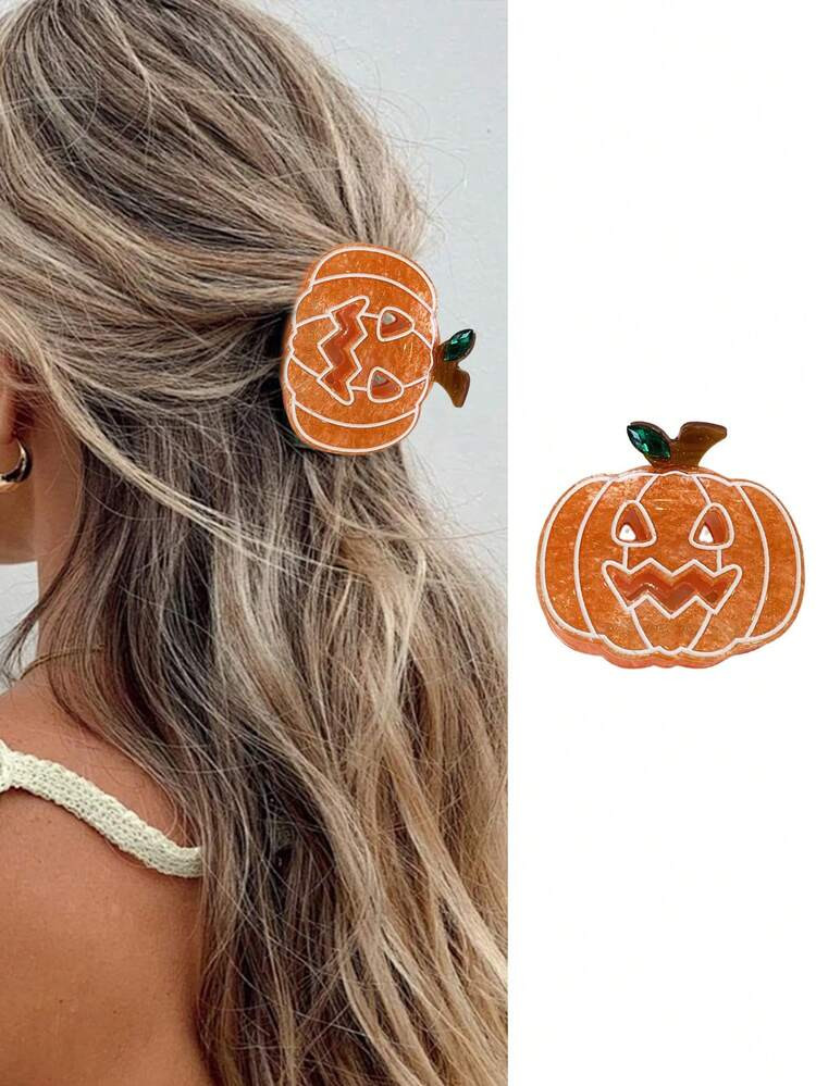 1 Stück Damen Halloween Mode personalisierte super coole Kürbis Schädel Hexen Hut Krallen Clip... | SHEIN