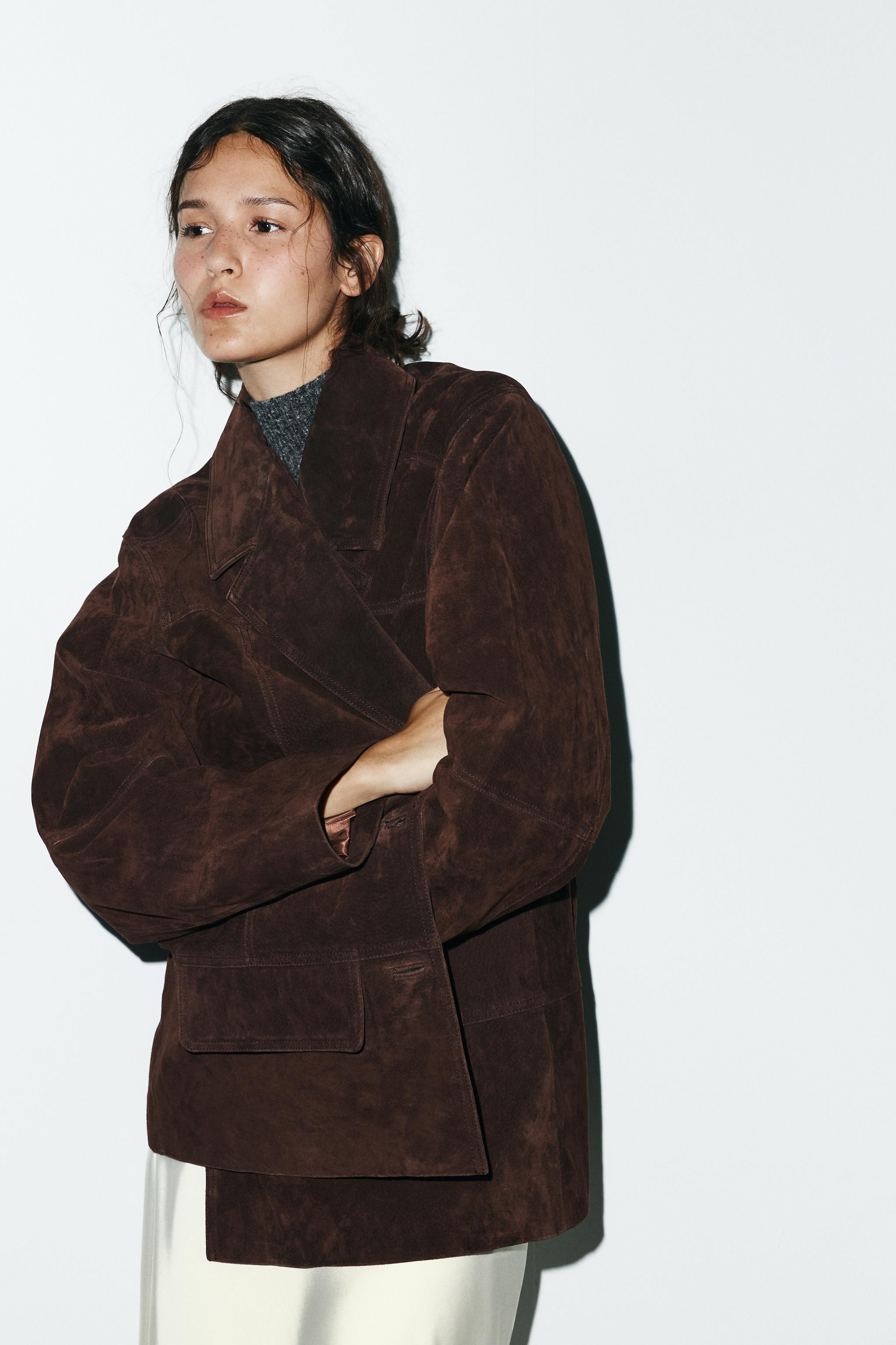 100% SUEDE OVERSIZED BLAZER | Zara US