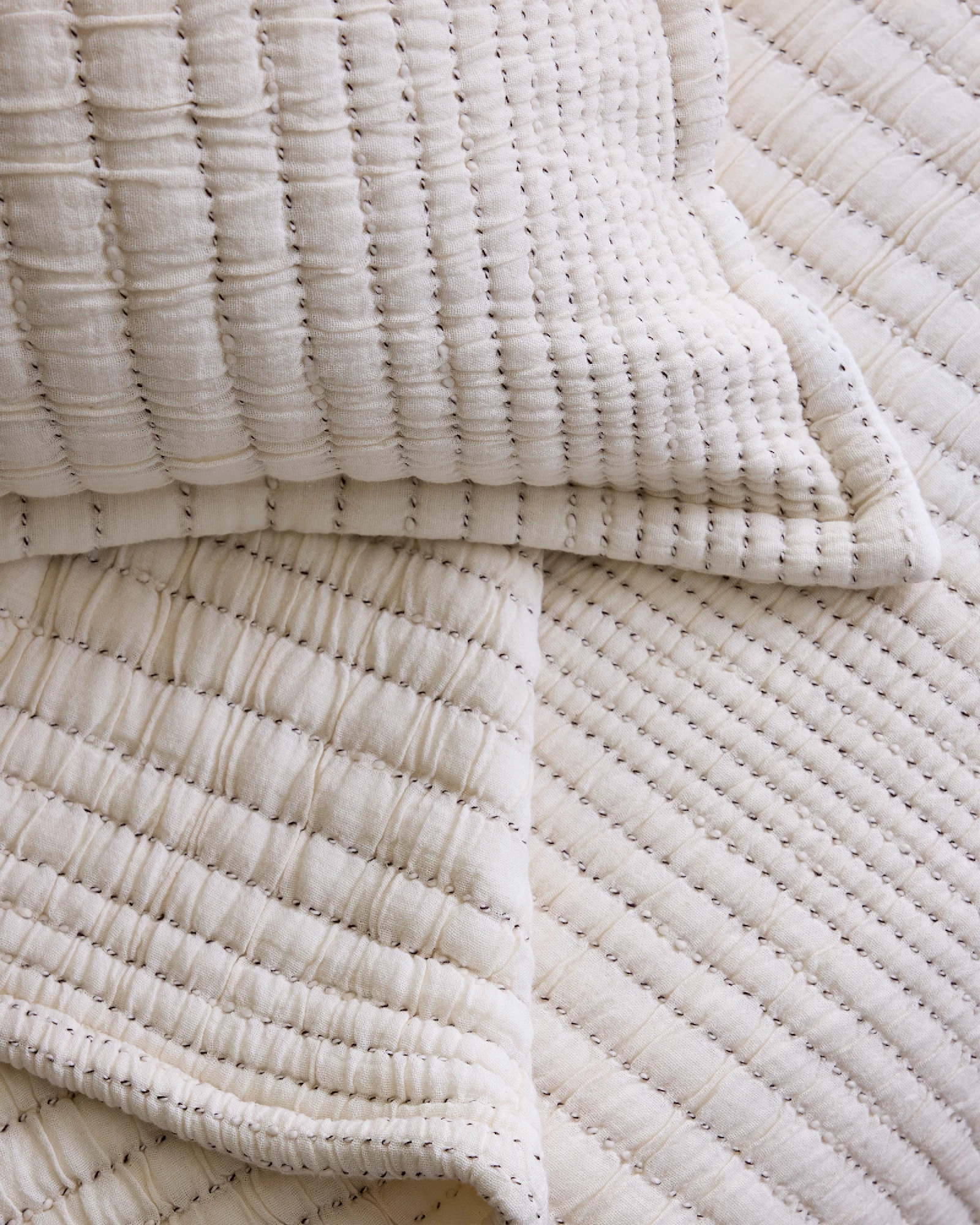 Organic Cotton Channel Quilted Sham Set in Undyed | Quince
