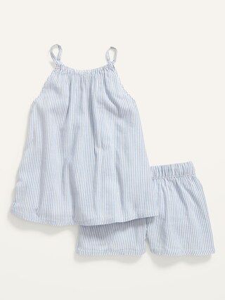 Sleeveless Pinstripe A-Line Top and Shorts Set for Toddler Girls | Old Navy (US)