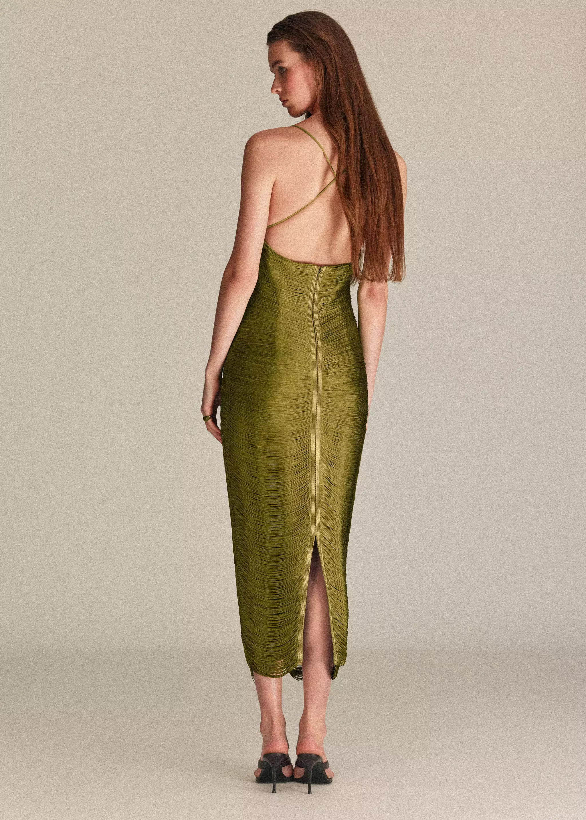Fringed dress with low back | Mango (US/MX/AU)