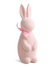 24in Resin Flocked Rabbit With Ribbon Decor | Marshalls