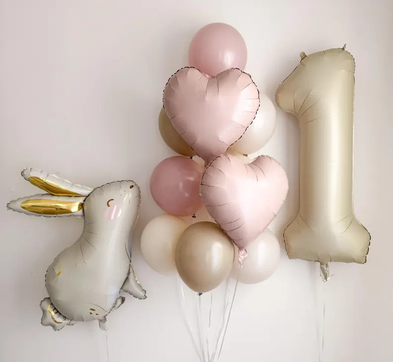 Some Bunny is One Balloons Easter First Birthday Decorations Girl Bunny Theme Bunny is One Decor ... | Etsy (US)