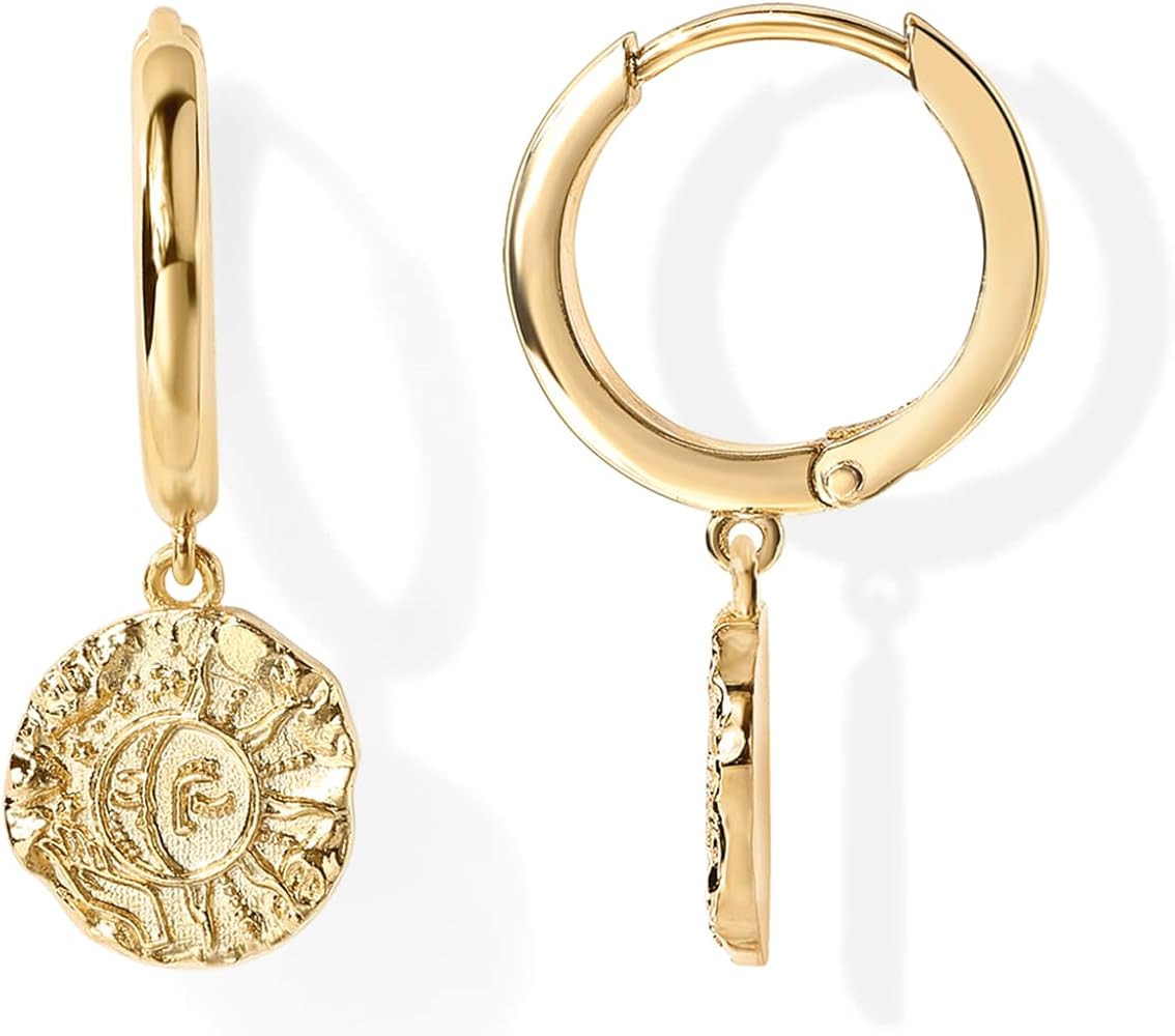 PAVOI 14K Gold Plated S925 Sterling Silver Post Lightweight Drop Dangle Huggie Hoop Earrings for ... | Amazon (US)