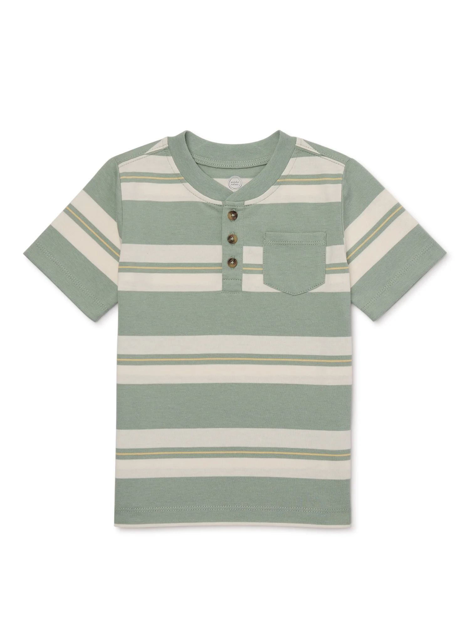 Wonder Nation Toddler Boy Henley Shirt with Short Sleeves, Sizes 12M-5T - Walmart.com | Walmart (US)
