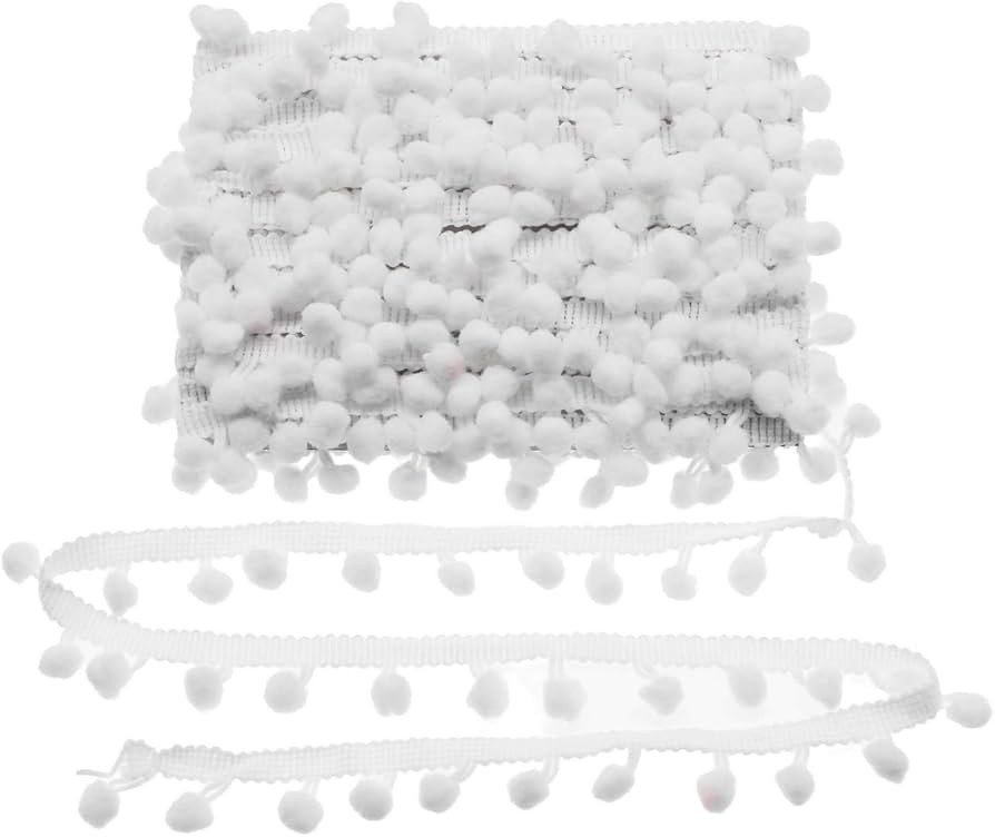 Yalulu 20Yards Mini Pom Pom Trim Ball Fringe Ribbon DIY Sewing Accessory Lace Trim for Pillow Cur... | Amazon (US)