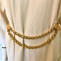 Vintage 1980's Gold Swag Chain Belt Made in Spain | Etsy (US)