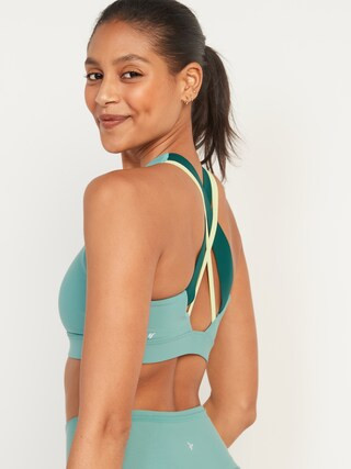 Medium Support PowerSoft Strappy Cross-Back Sports Bra for Women XS-XXL | Old Navy (CA)