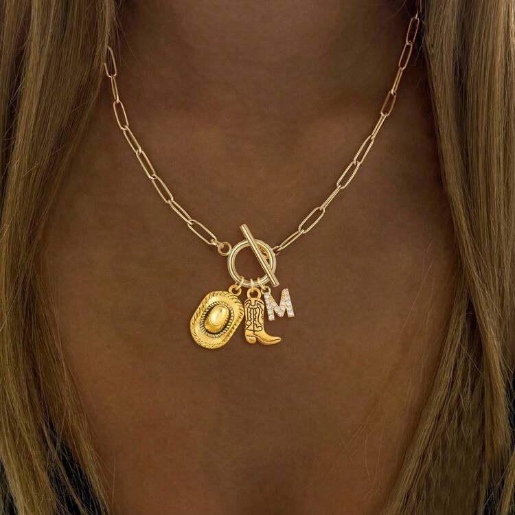 Western inital necklace  | SHEIN