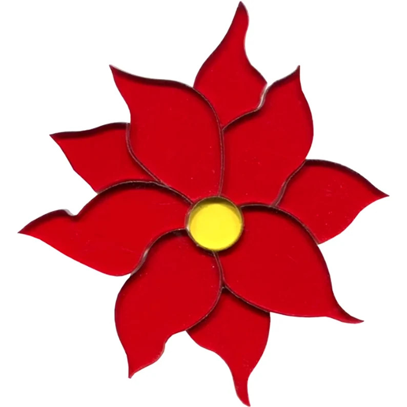 Poinsettia Precut COE 96 Fusible Glass Shape Measures 3 - Etsy | Etsy (US)