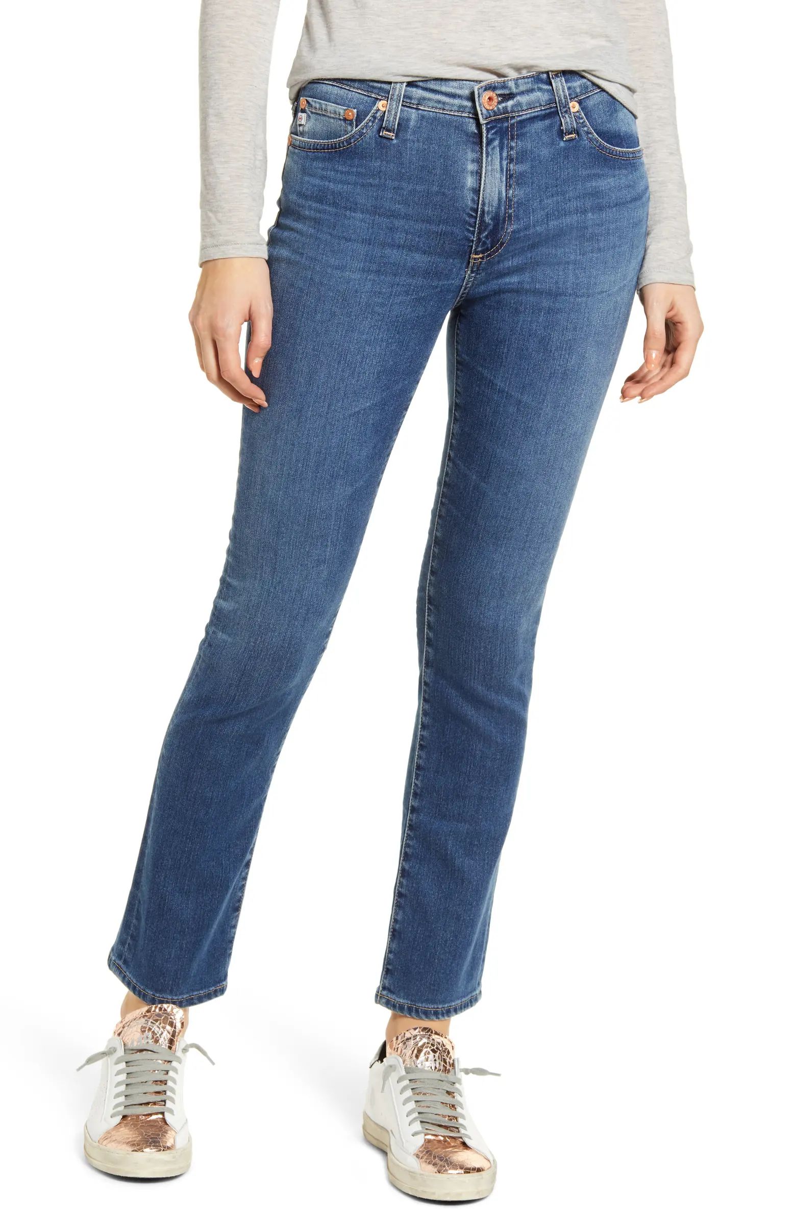 Mari High Waist Ankle Straight Leg Jeans | Nordstrom