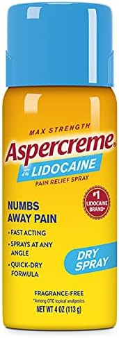 Aspercreme Odor Free Max Strength Lidocaine Pain Relief Dry Spray, 4 Ounces | Amazon (US)
