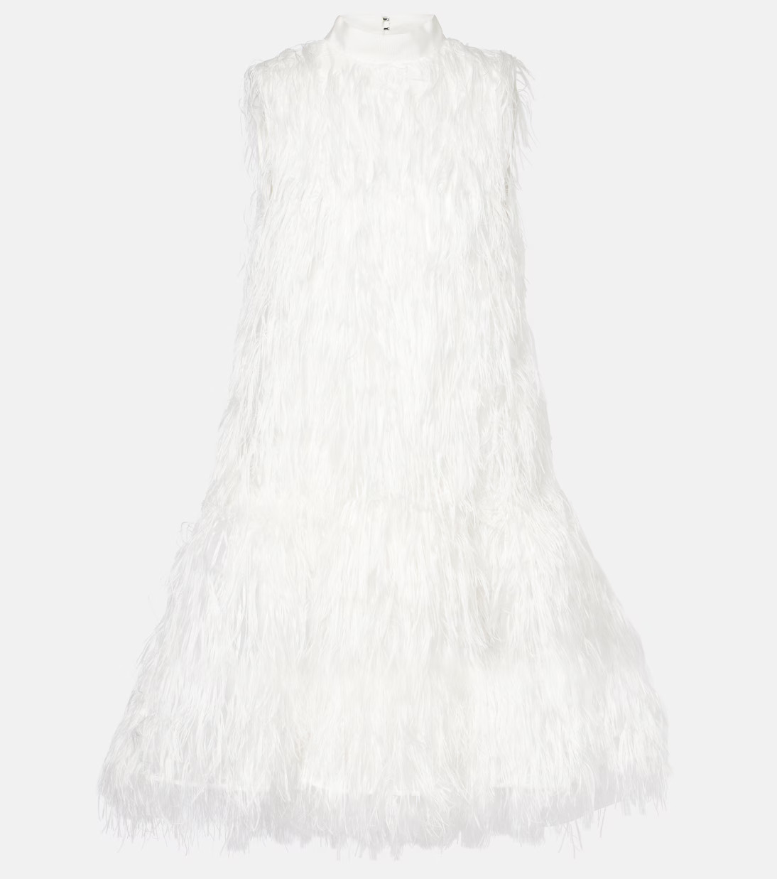 Bridal Odette faux feather-trimmed silk minidress | Mytheresa (US/CA)
