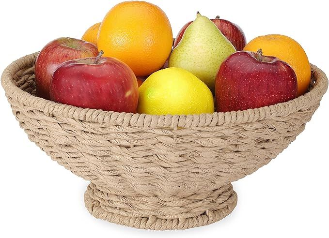 Folkulture Jute Fruit Bowl or Decorative Bowl for Table Centerpiece, 12 Inch Woven Fruit Bowl for... | Amazon (US)