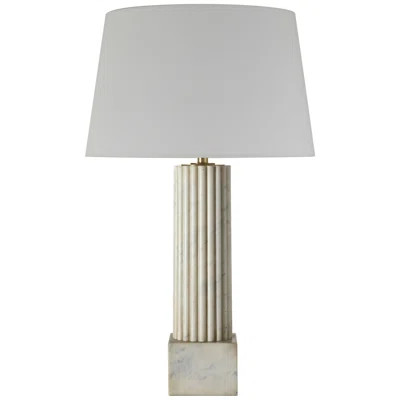 Chapman & Myers Reeve 29" Table Lamp in Vintage Carrara with Linen Shade | Wayfair North America