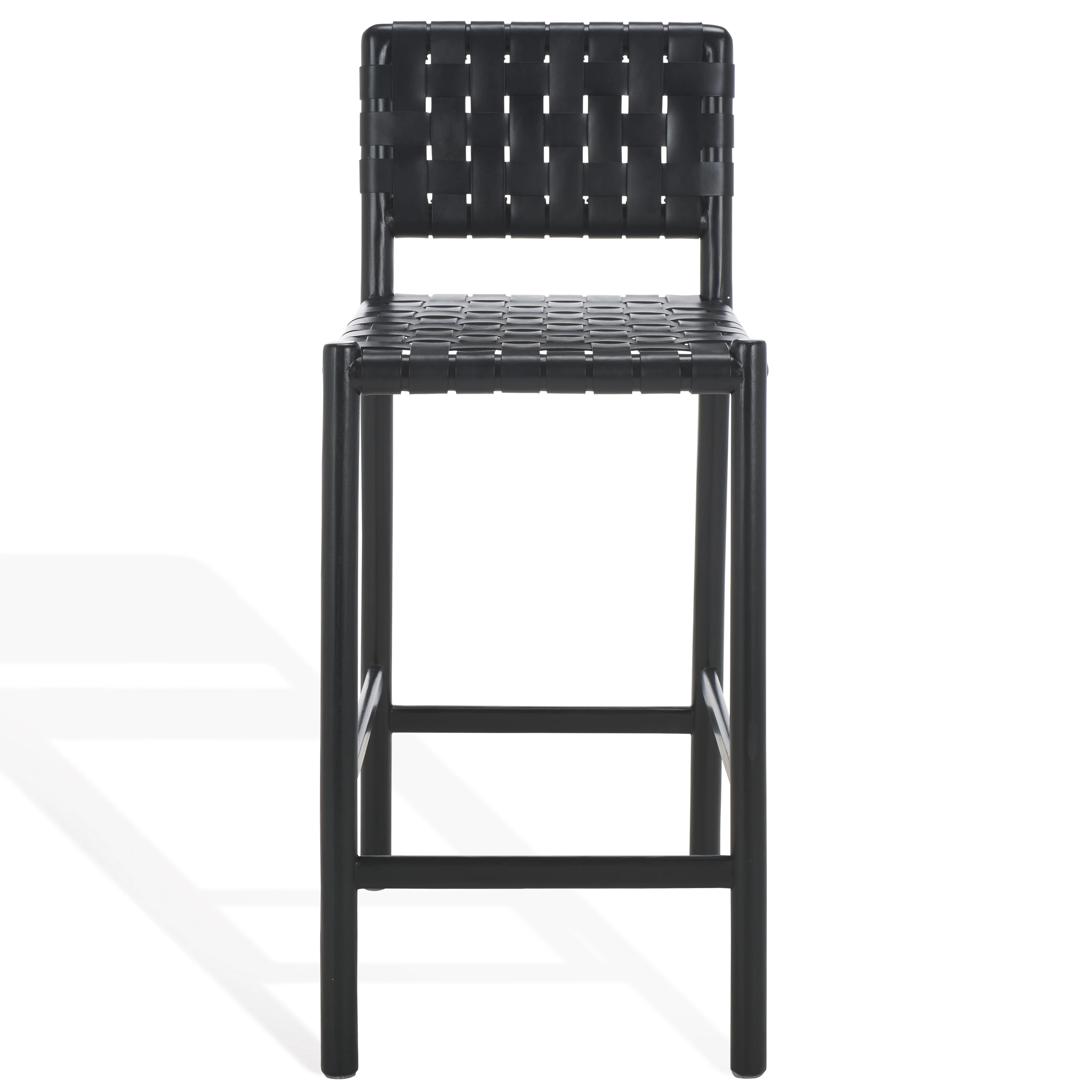 Jeremiah Woven Leather Counter Stool | Perigold