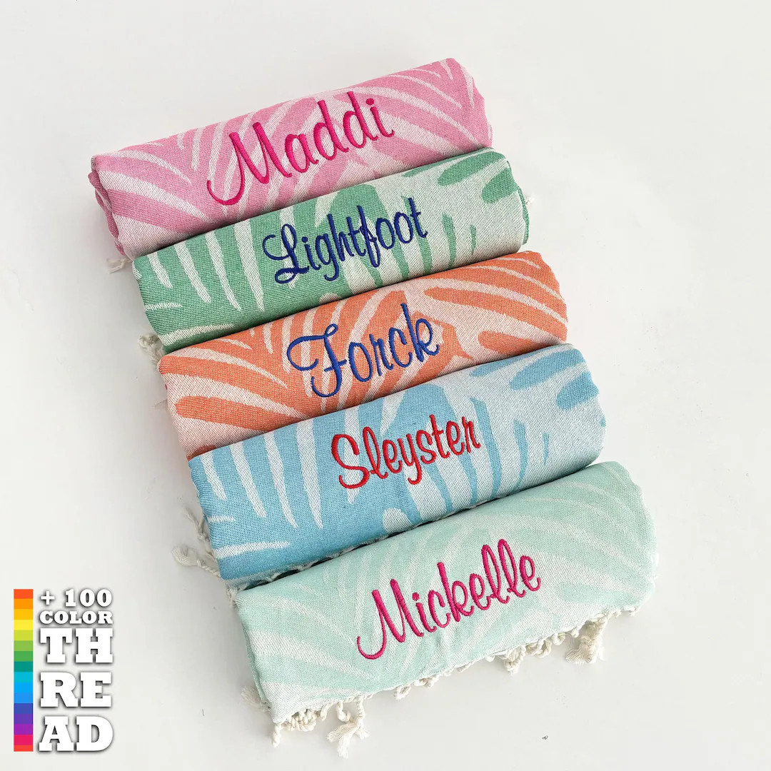 Personalized Beach Towel 70x40 Bachelorette Gift Bridesmaid Wedding Gift, Custom Towel, Beach Bri... | Etsy (US)