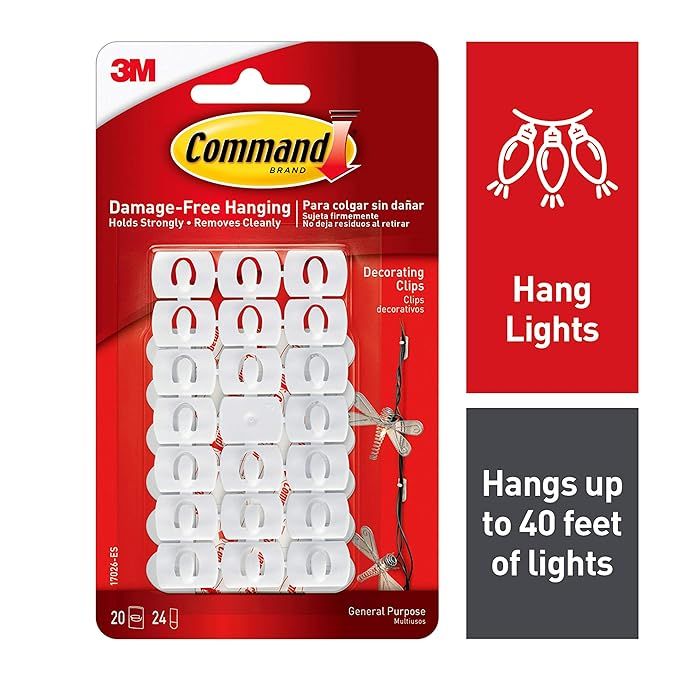 Command Light Clips, White, White, Decorate Damage-Free (17026-ES) | Amazon (US)