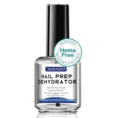 Morovan Acid Free Professional Nail Dehydrator Prep for UV Gel Polish Acrylic Nails Fast Dry Natural Nail Primer Base Varnish Manicure Bonder 0.5 oz | Amazon (US)