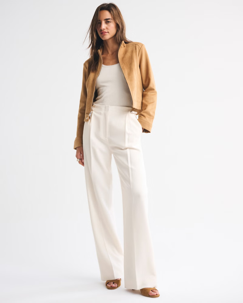 A&F Sloane Tailored Wide Leg Pant | Abercrombie & Fitch (UK)