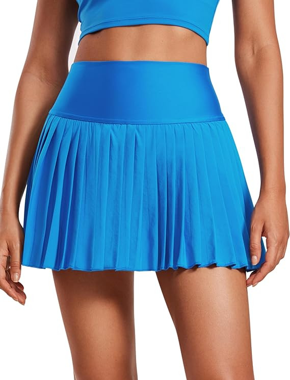 CRZ YOGA Women's High Waisted Pleated Tennis Skirts with Pockets Tummy Control Casual Liner Skort... | Amazon (US)