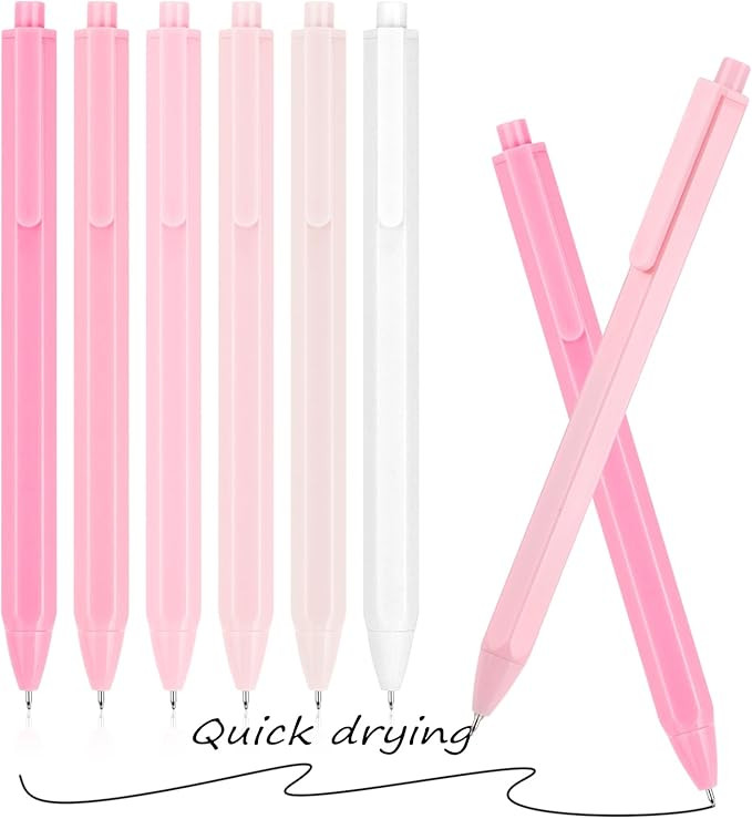 Aesthetic Ballpoint Pens - （Macaron Pink） Pastel Roller Ball Pens, 0.5mm Retractable Gel Ink ... | Amazon (US)