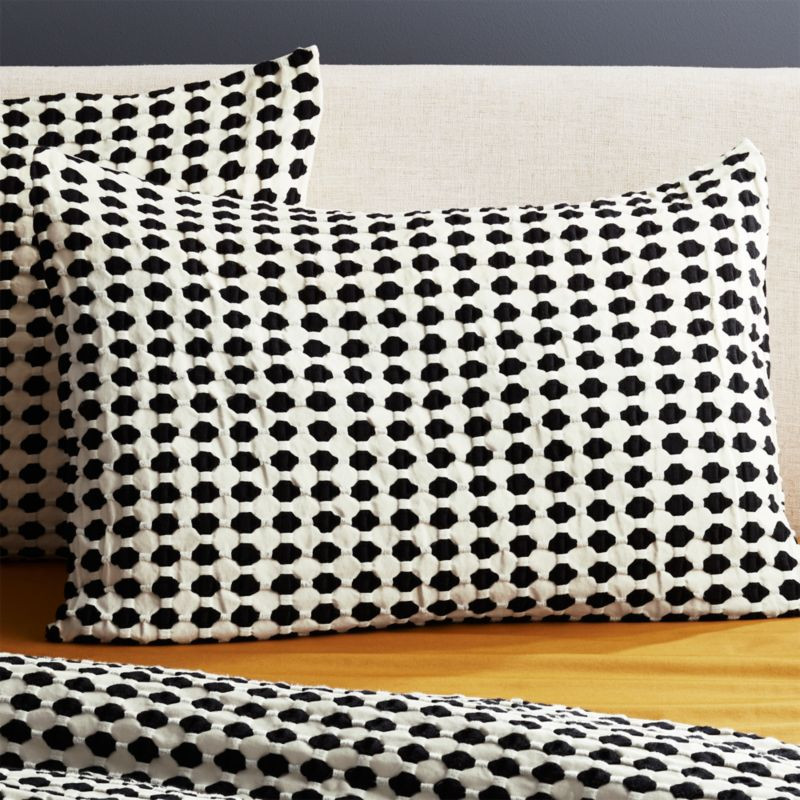 Estela Black and White Organic Cotton Standard Pillow Shams Set of 2 + Reviews | CB2 | CB2