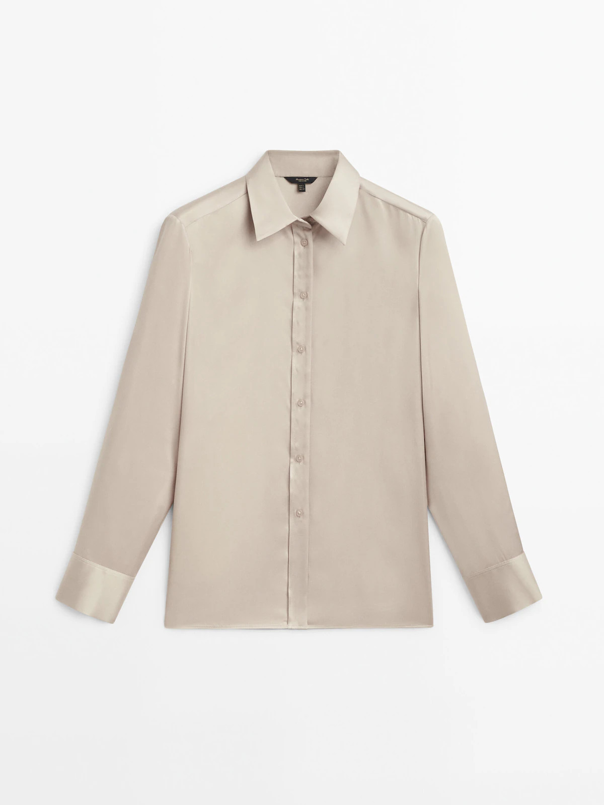 Satin shirt with cut-out details | Massimo Dutti UK