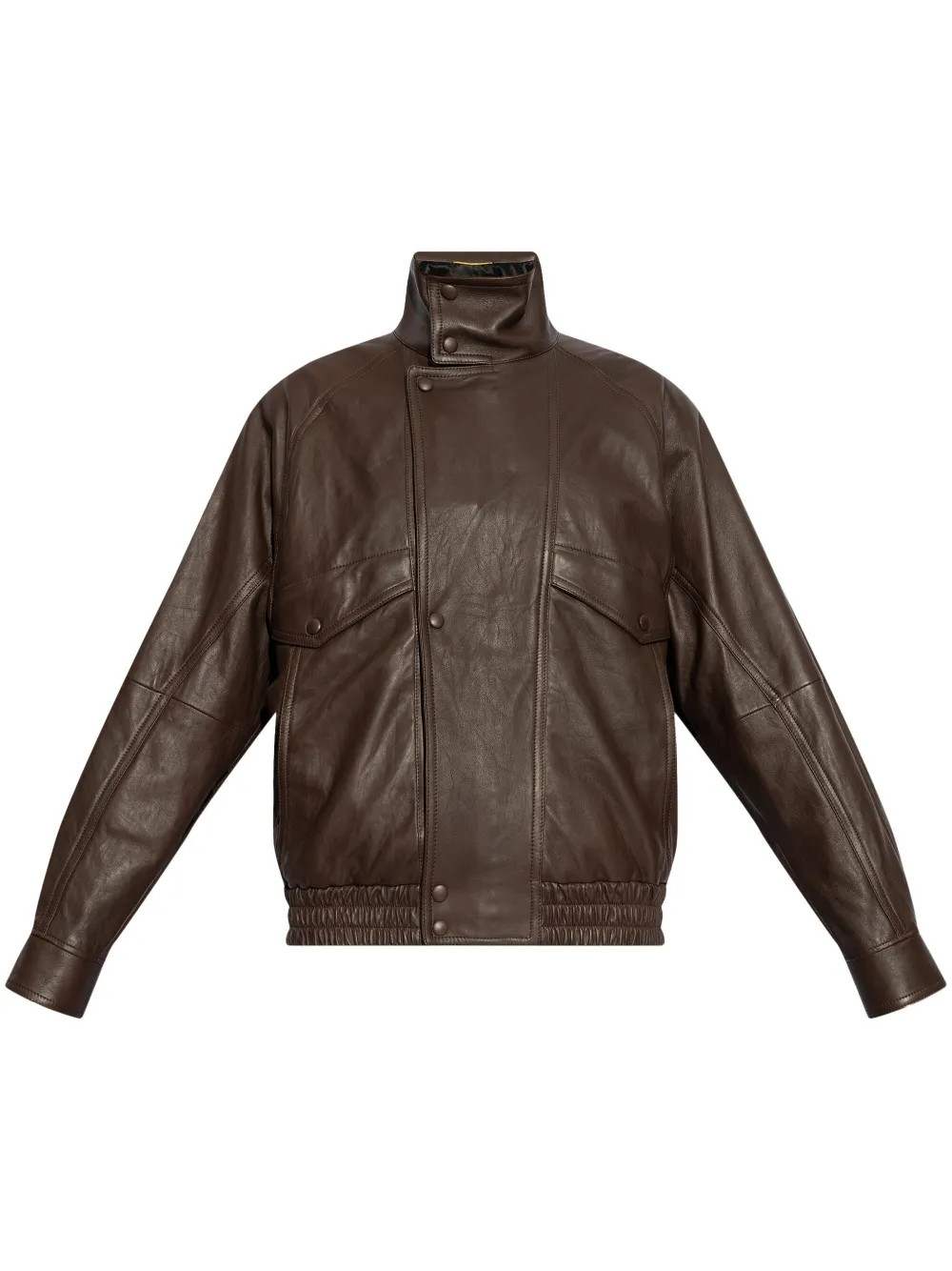 Saint Laurent Leather Bomber Jacket | Brown | FARFETCH | Farfetch Global
