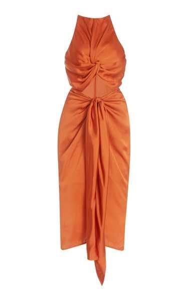 Reni Cutout Twisted Satin Midi Dress | Moda Operandi (Global)