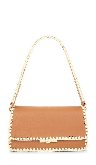 Rebecca Minkoff Berkley Flap Shoulder W/ Raffia in Cognac. | Revolve Clothing (Global)