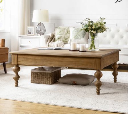 Wood rectangle coffee table

Rectangular accent table with decorative legs 

#LTKover40 #LTKsalealert #LTKhome