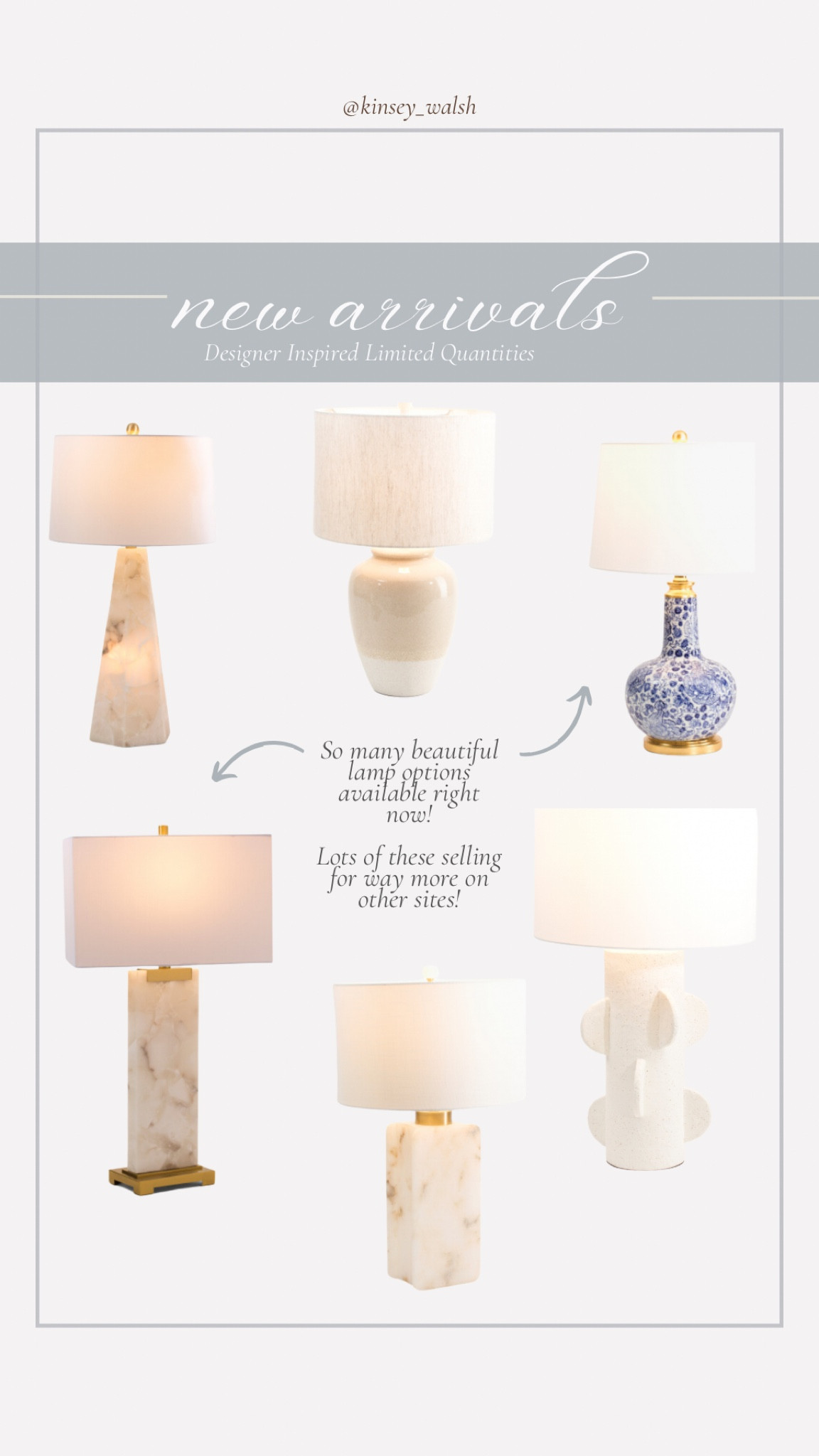 So many beautiful designer look for less lamps!! Love the alabaster lamps and the beautiful blue and white lamp

#LTKsalealert #LTKhome #LTKfindsunder100
