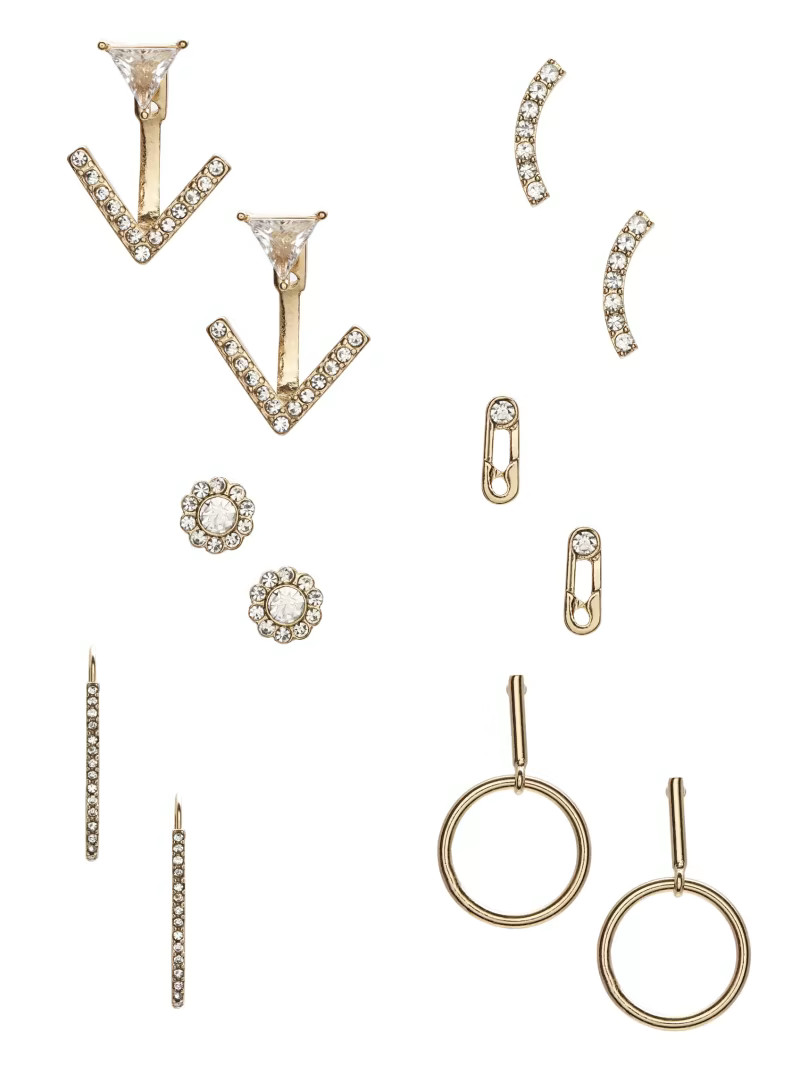 Gold-Tone Rhinestone Stud Earrings Set | Guess (US)