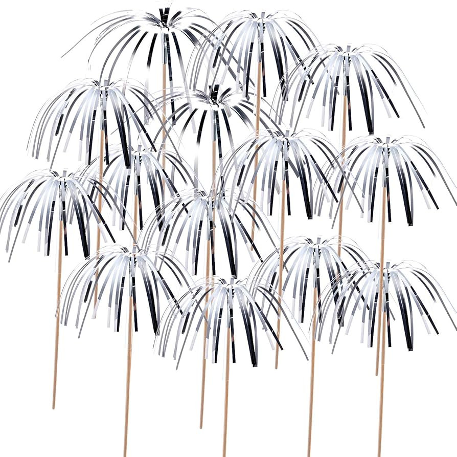 100 Pieces Firework Cupcake Toppers Graduation Foil Frill Toothpicks Holiday Cake Decorations 9 I... | Amazon (US)