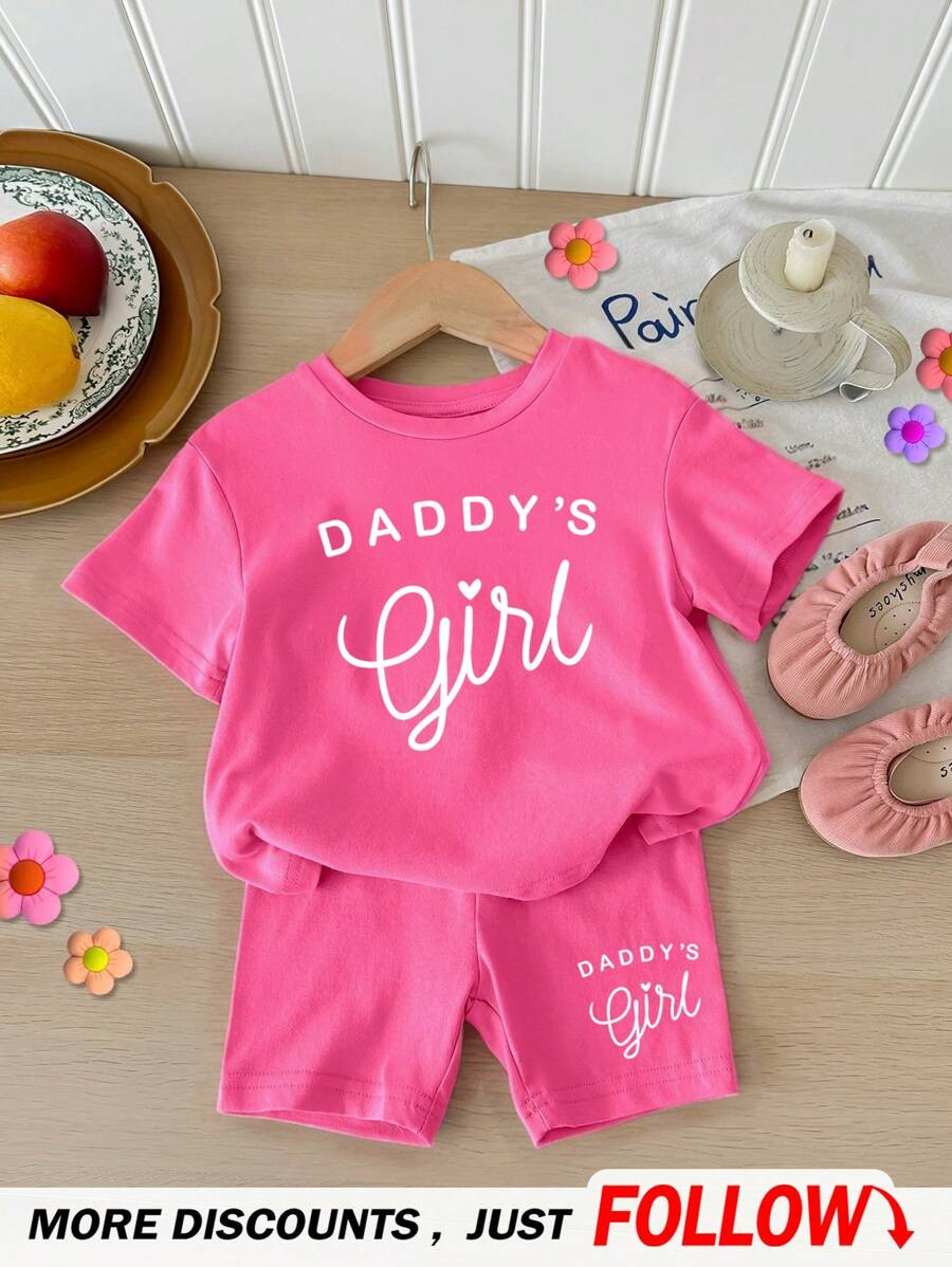 SHEIN Happikins Baby Girl Casual Short Sleeve T-Shirt And Shorts Set, Suitable For Summer | SHEIN