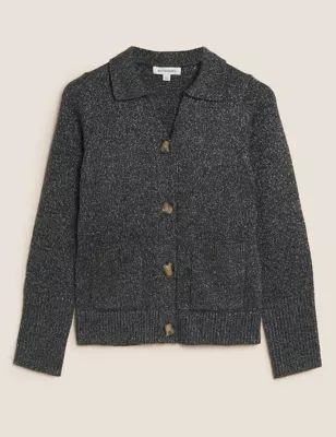 Sparkly Collared Cardigan with Cashmere | Marks & Spencer (UK)
