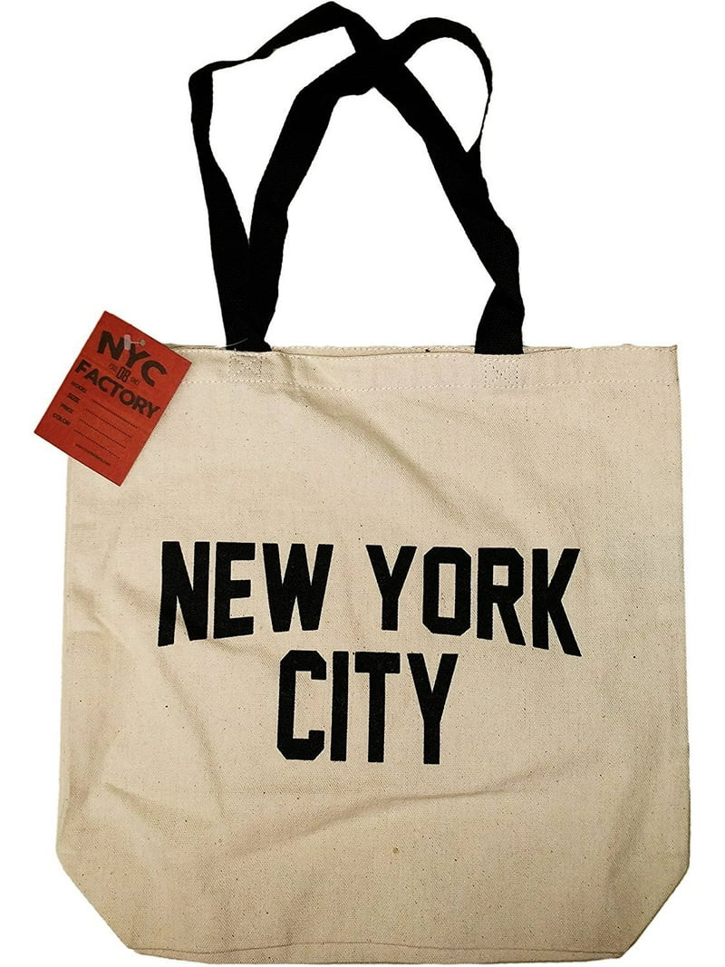 NYC Tote Bag Canvas New York City Gift Souvenir Black Straps by NYC Factory | Walmart (US)