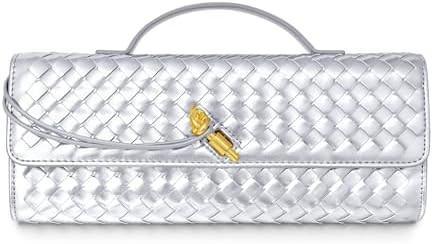 Joryin Woven Purse for Women Evening Clutch Woven Leather Handbags Crossbody Bag Purse Formal Eve... | Amazon (US)