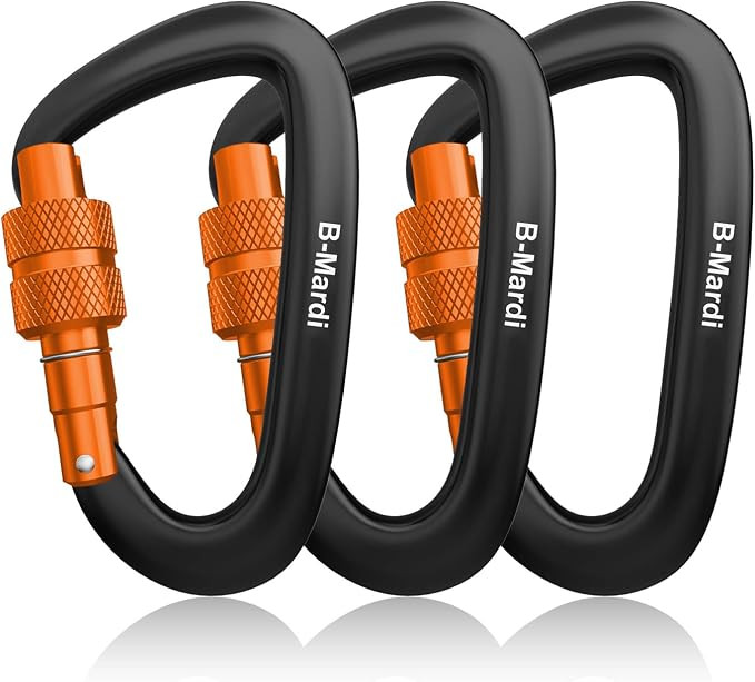 B-Mardi Carabiner Clips Heavy Duty 12kN (2697 lbs)-Lightweight Locking Carabiners for Camping, Hi... | Amazon (US)