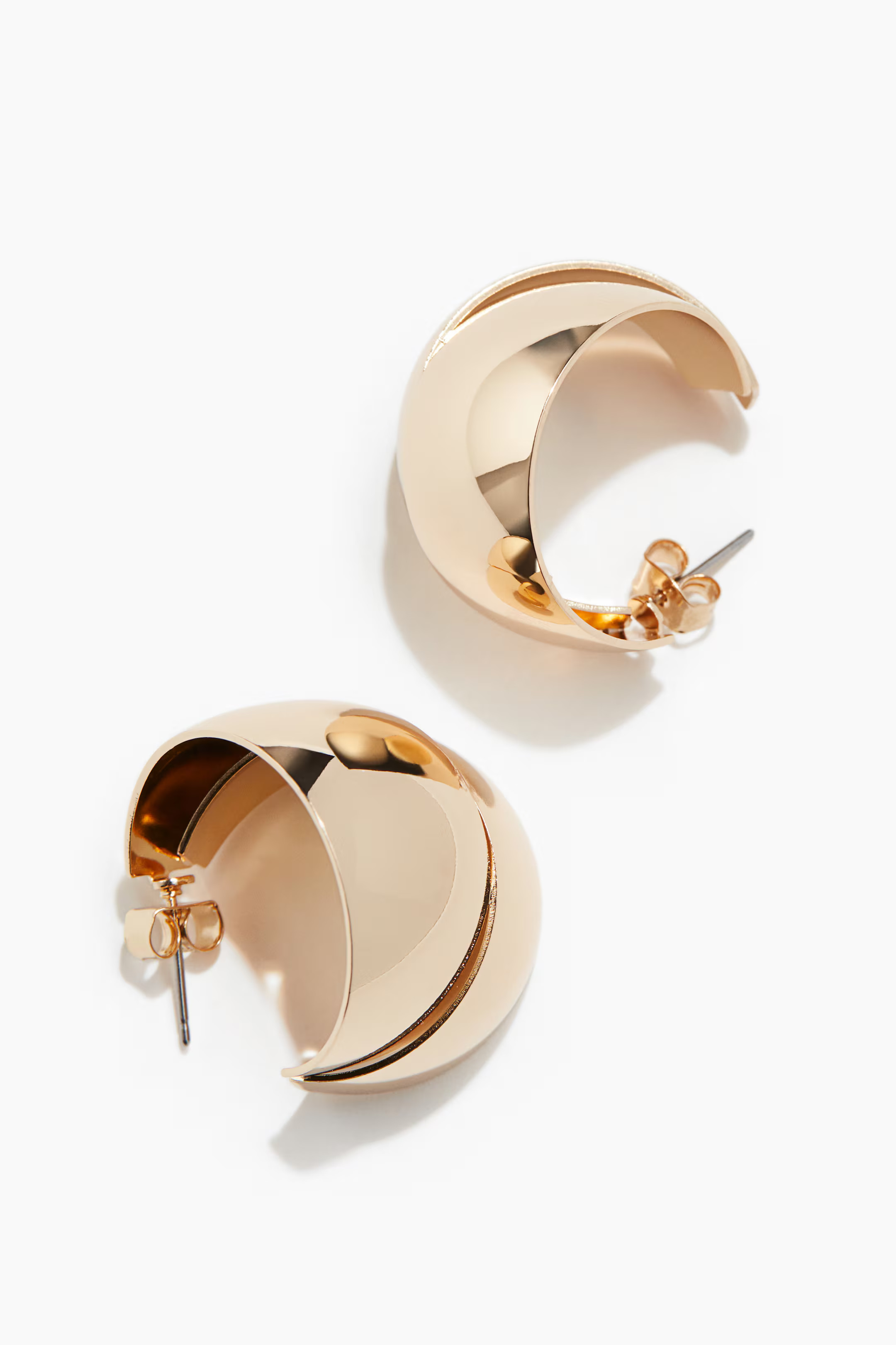 Wide hoop earrings - Gold-coloured - Ladies | H&M GB | H&M (UK, MY, IN, SG, PH, TW, HK)