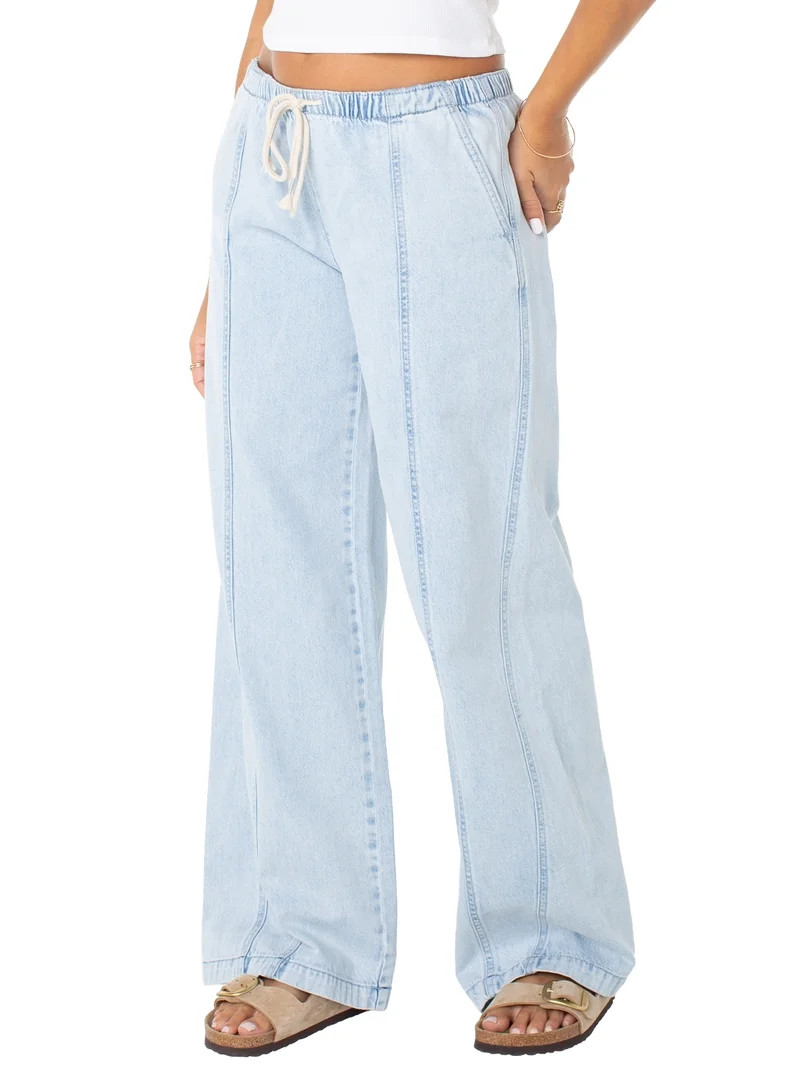 Celebrity Pink Women's and Women's Plus Drapey Wide Leg Jeans, Sizes XS-4X | Walmart (US)