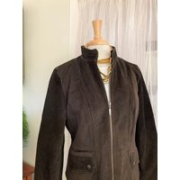 Brown Suede Coat/ Jacket/ Size L/Eddie Bauer Pristine | Etsy (US)