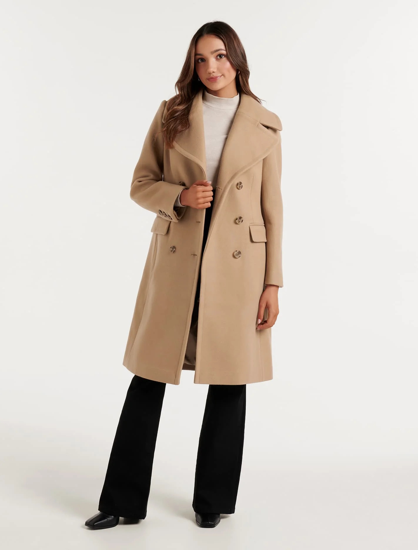 Michelle Petite Longline Coat - Camel - 4 | Ever New (CA)